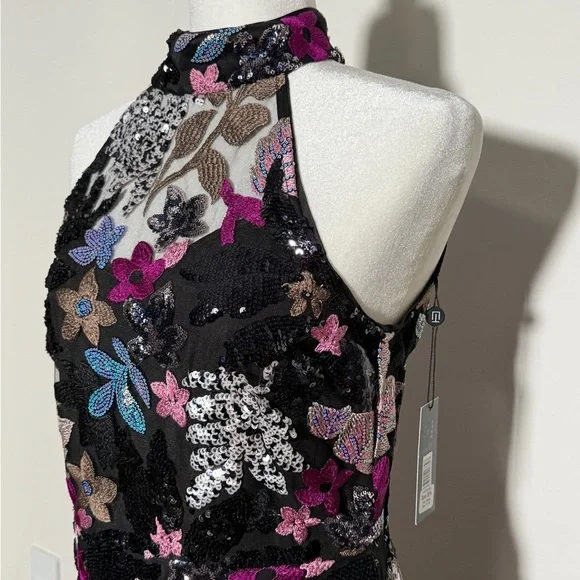 Elie Tahari Alana Embellished Sequin Dress Evening Dress Cocktail Event Party - Picture 5 of 10